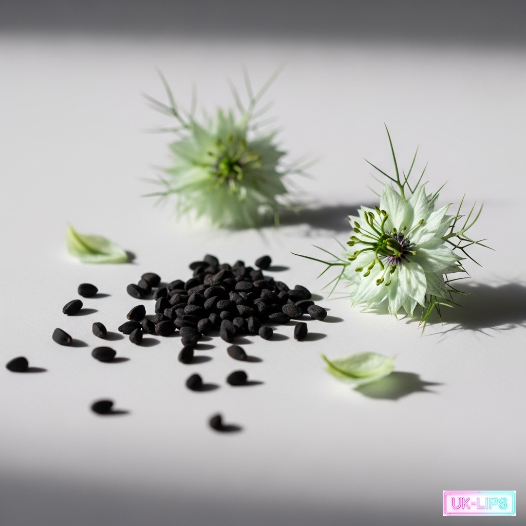 Black cumin — Black cumin oil is cold-pressed from the tiny black seeds of the Nigella sativa plant, … | UK Lips ingredient guide