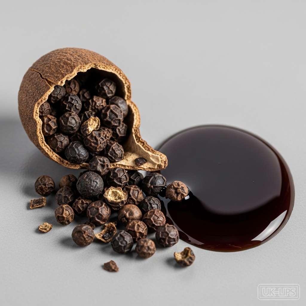 Black Pepper Oil — Black Pepper Oil is steam-distilled from the unripe, dried fruits (peppercorns) of the … | UK Lips ingredient guide