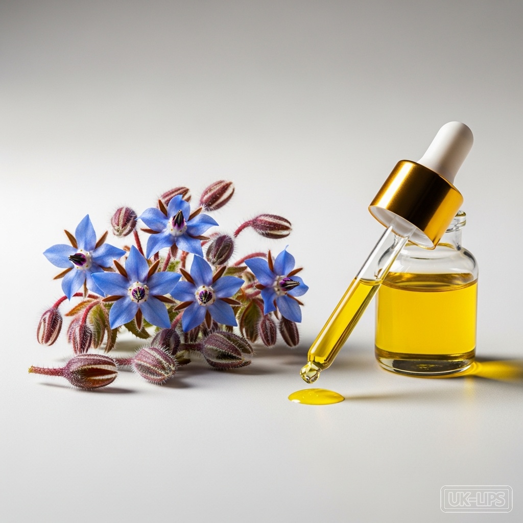 Borage Oil — Borage oil is cold-pressed from the seeds of the borage plant (Borago officinalis), a h… | UK Lips ingredient guide