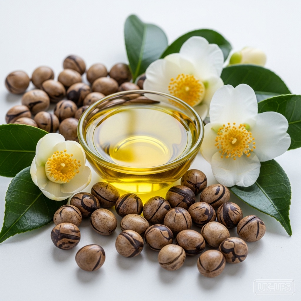 Camellia Seed Oil — Camellia seed oil is obtained by cold-pressing the seeds of the Camellia oleifera tree,… | UK Lips ingredient guide