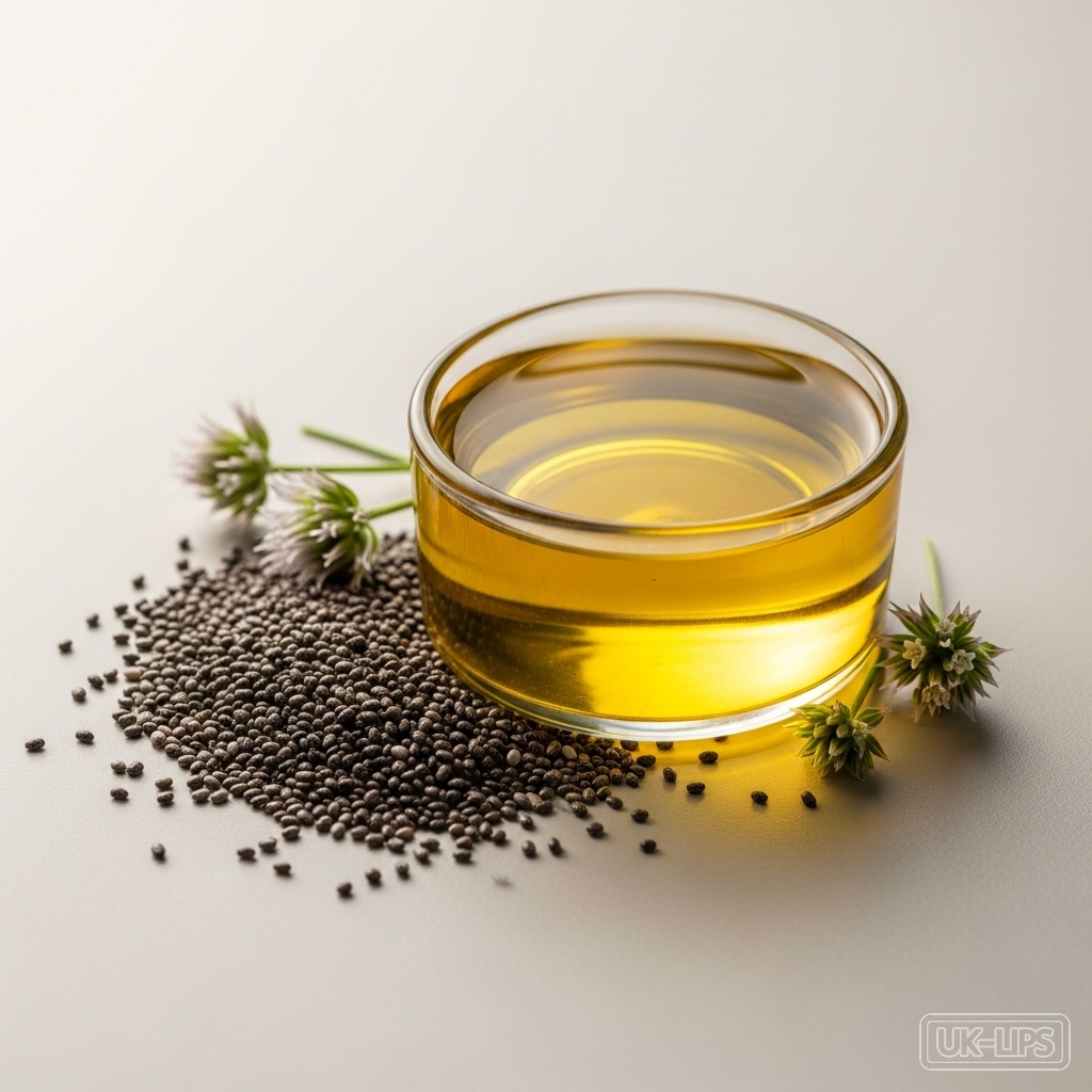Chia oil — Chia oil is cold-pressed from the seeds of Salvia hispanica, a flowering plant native t… | UK Lips ingredient guide