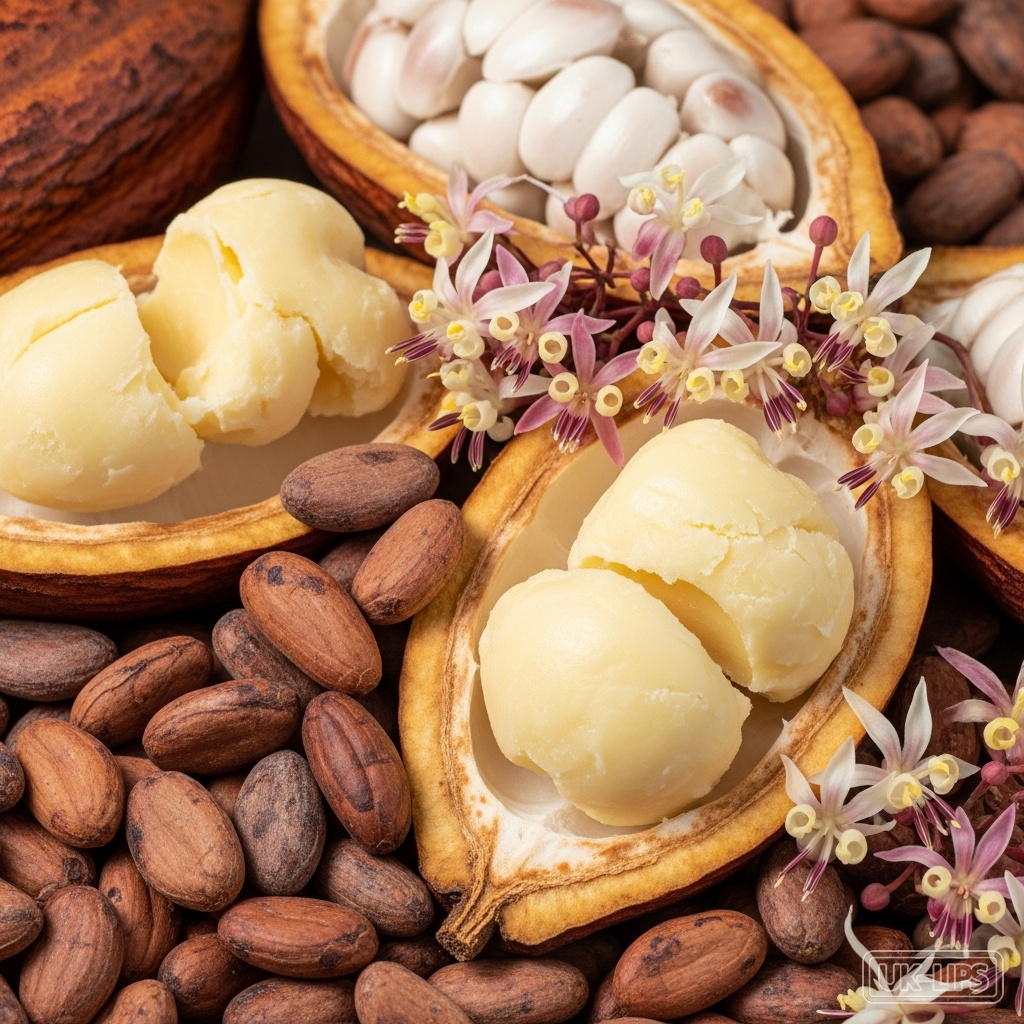 Cocoa Butter — Cocoa butter is the natural fat obtained from the seeds (beans) of the Theobroma cacao … | UK Lips ingredient guide