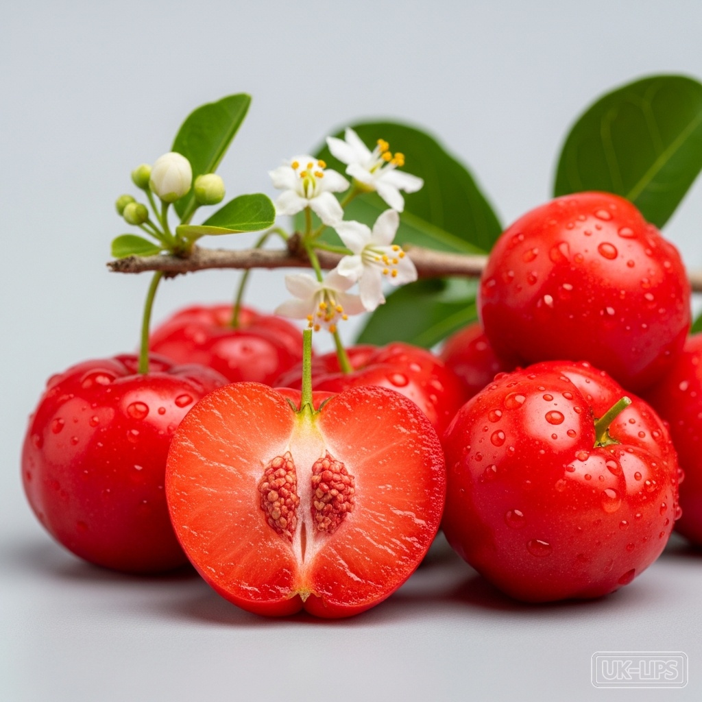 Fermented Acerola Cherry — Acerola cherry (Malpighia emarginata) is a tropical superfruit native to the Caribbean … | UK Lips ingredient guide
