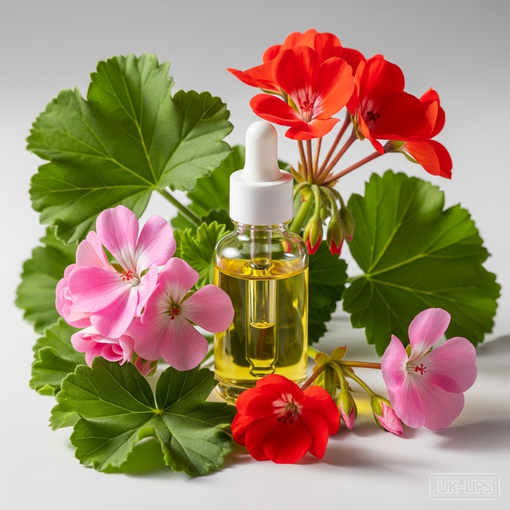 Geranium Oil — Geranium oil is steam-distilled from the leaves and flowers of Pelargonium graveolens, … | UK Lips ingredient guide