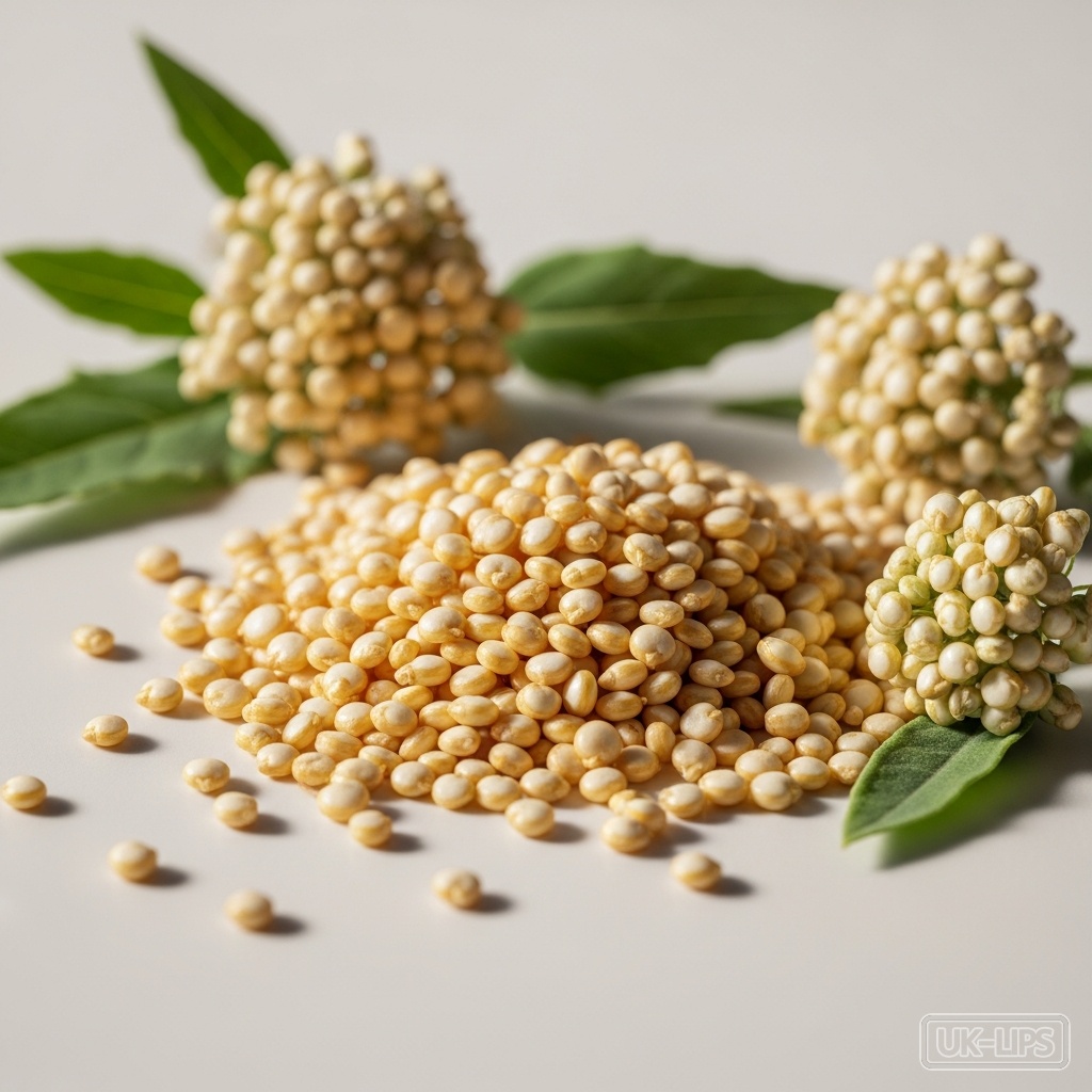 Golden Quinoa — Golden quinoa is derived from the seeds of Chenopodium quinoa, a hardy flowering plant … | UK Lips ingredient guide