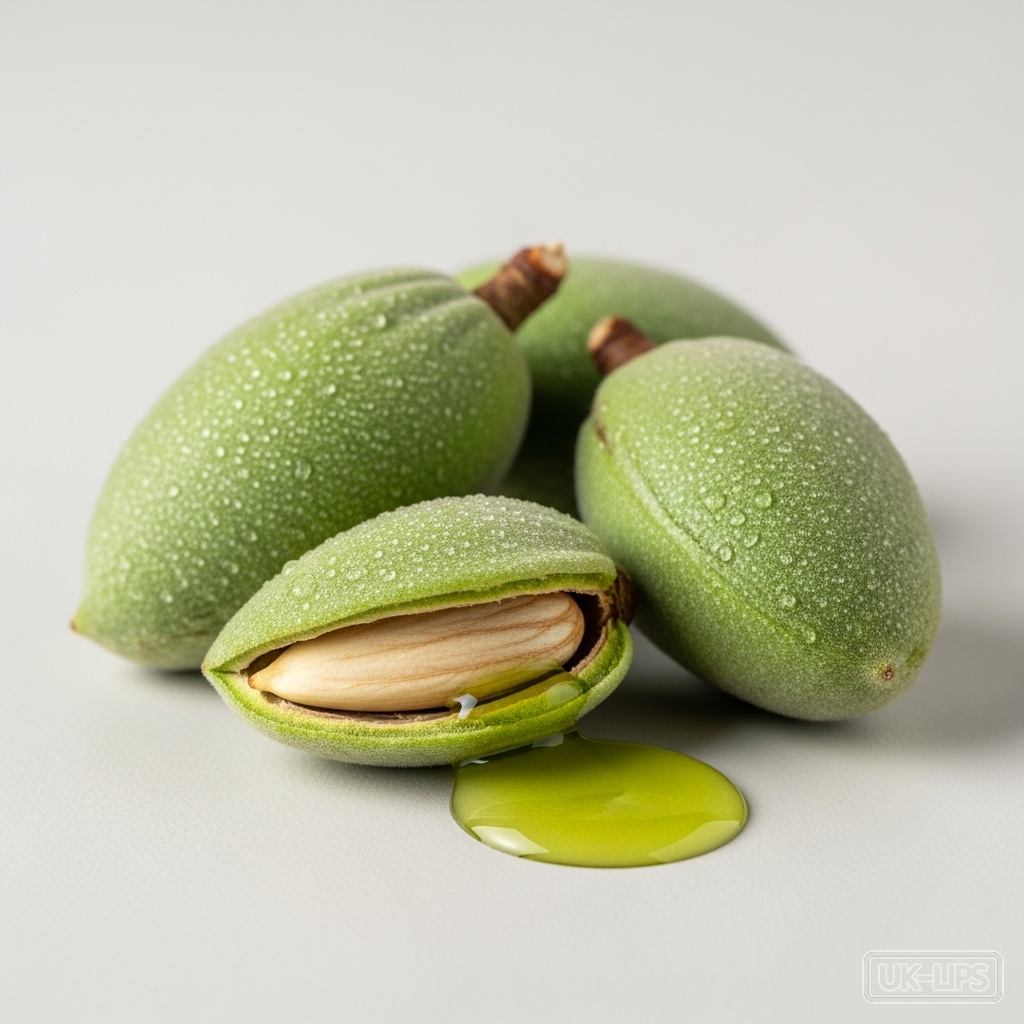 Green Almond — Green almonds are the young, unripe seeds of the almond tree (Prunus dulcis), harvested… | UK Lips ingredient guide