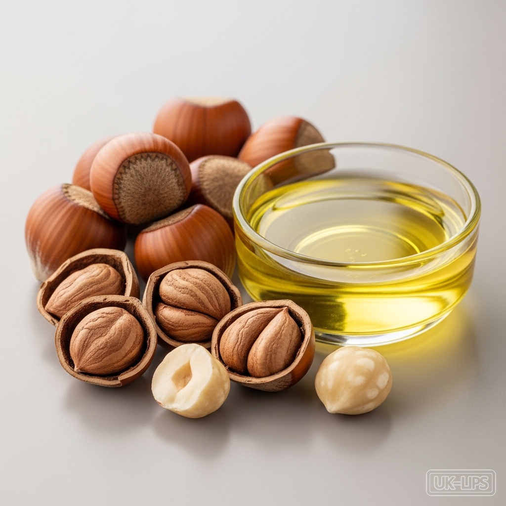 Hazelnut seed oil — Hazelnut seed oil is cold-pressed from the nuts (seeds) of the hazel tree, Corylus avel… | UK Lips ingredient guide