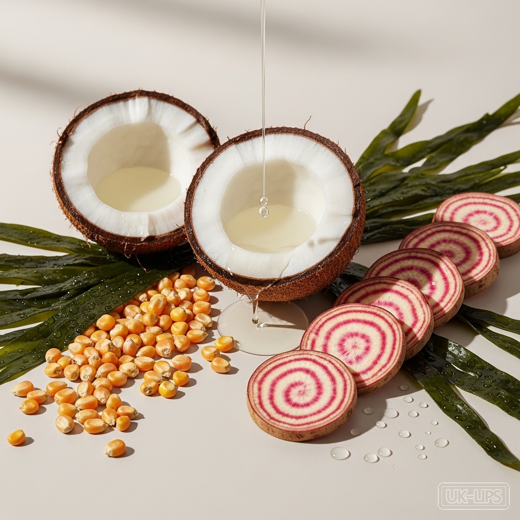 Humectants — Many humectants are naturally derived from plant sources such as coconut, corn, sugar b… | UK Lips ingredient guide