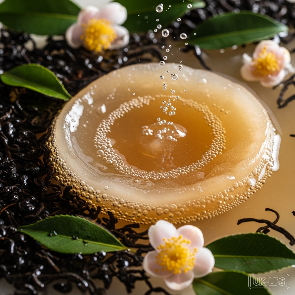 Kombucha — Kombucha is produced by fermenting black or green tea leaves with a symbiotic culture o… | UK Lips ingredient guide