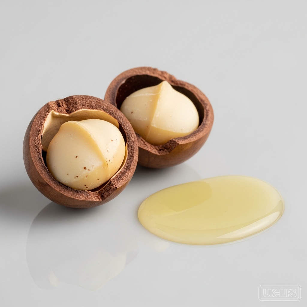 Macadamia Seed Oil — Macadamia seed oil is obtained by cold-pressing the nuts of the macadamia tree (Macadam… | UK Lips ingredient guide