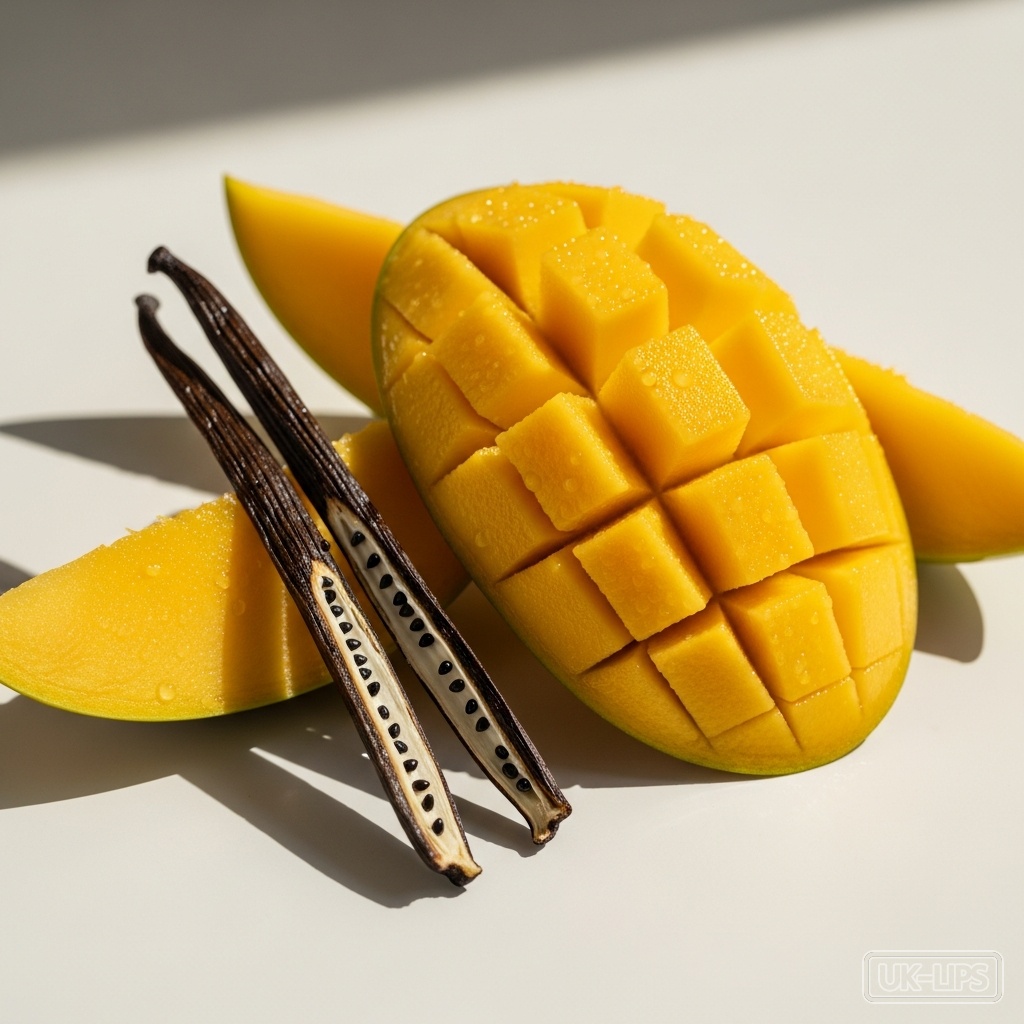 Mango and vanilla fragrance notes — Mango notes are derived from the fruit of the Mangifera indica tree, native to South As… | UK Lips ingredient guide