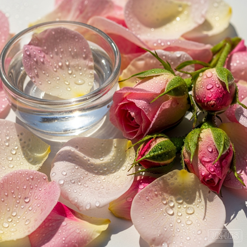 Organic English Rose Hydrolat — Organic English Rose Hydrolat is obtained by steam distillation of the petals of roses … | UK Lips ingredient guide