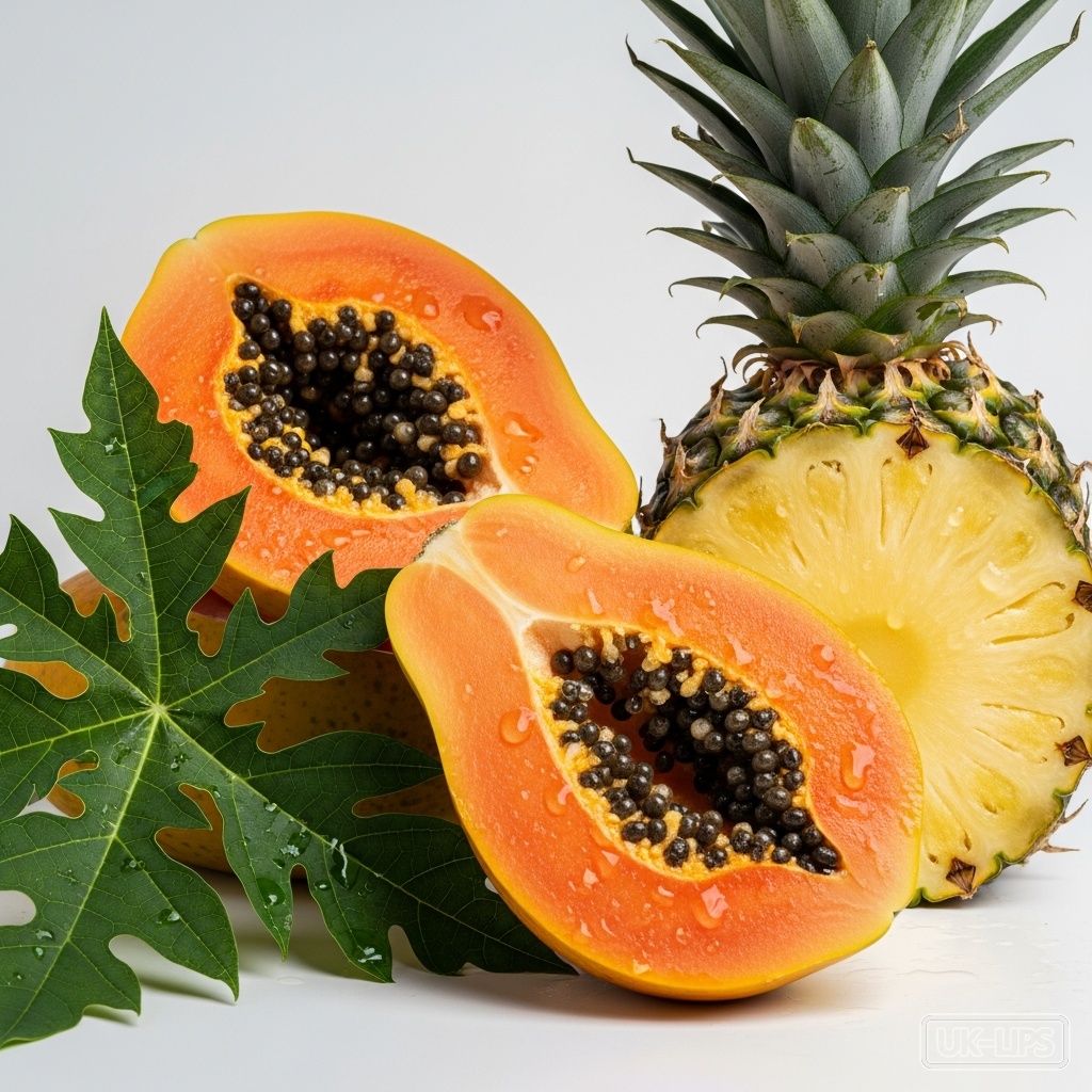 Papain and Bromelain — Papain is naturally derived from the unripe fruit and leaves of the papaya plant (Caric… | UK Lips ingredient guide