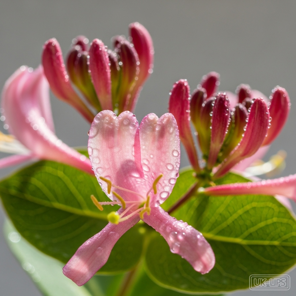 Pink Honeysuckle — Pink Honeysuckle comes from the flowers of Lonicera periclymenum, a climbing shrub nati… | UK Lips ingredient guide