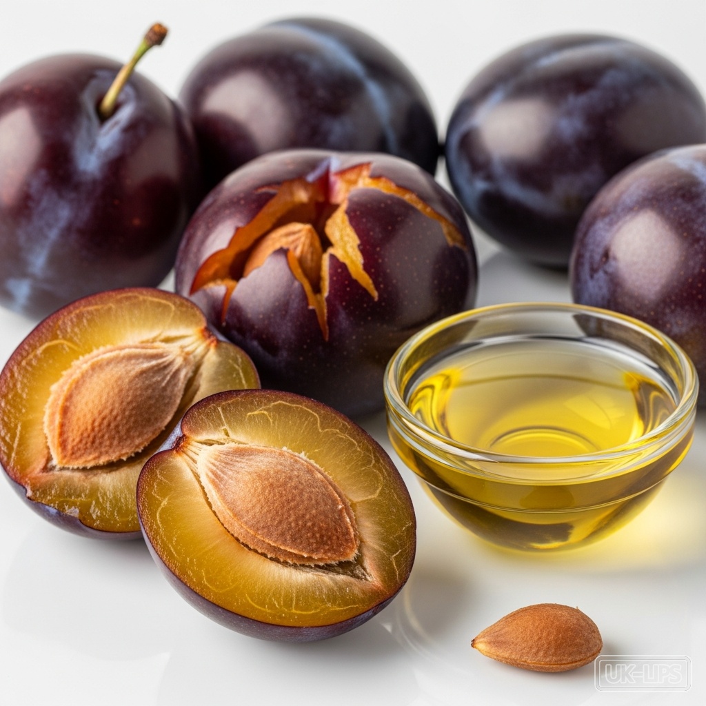 Plum — Plum oil is cold-pressed from the kernels (stones) of the common plum (Prunus domestica… | UK Lips ingredient guide