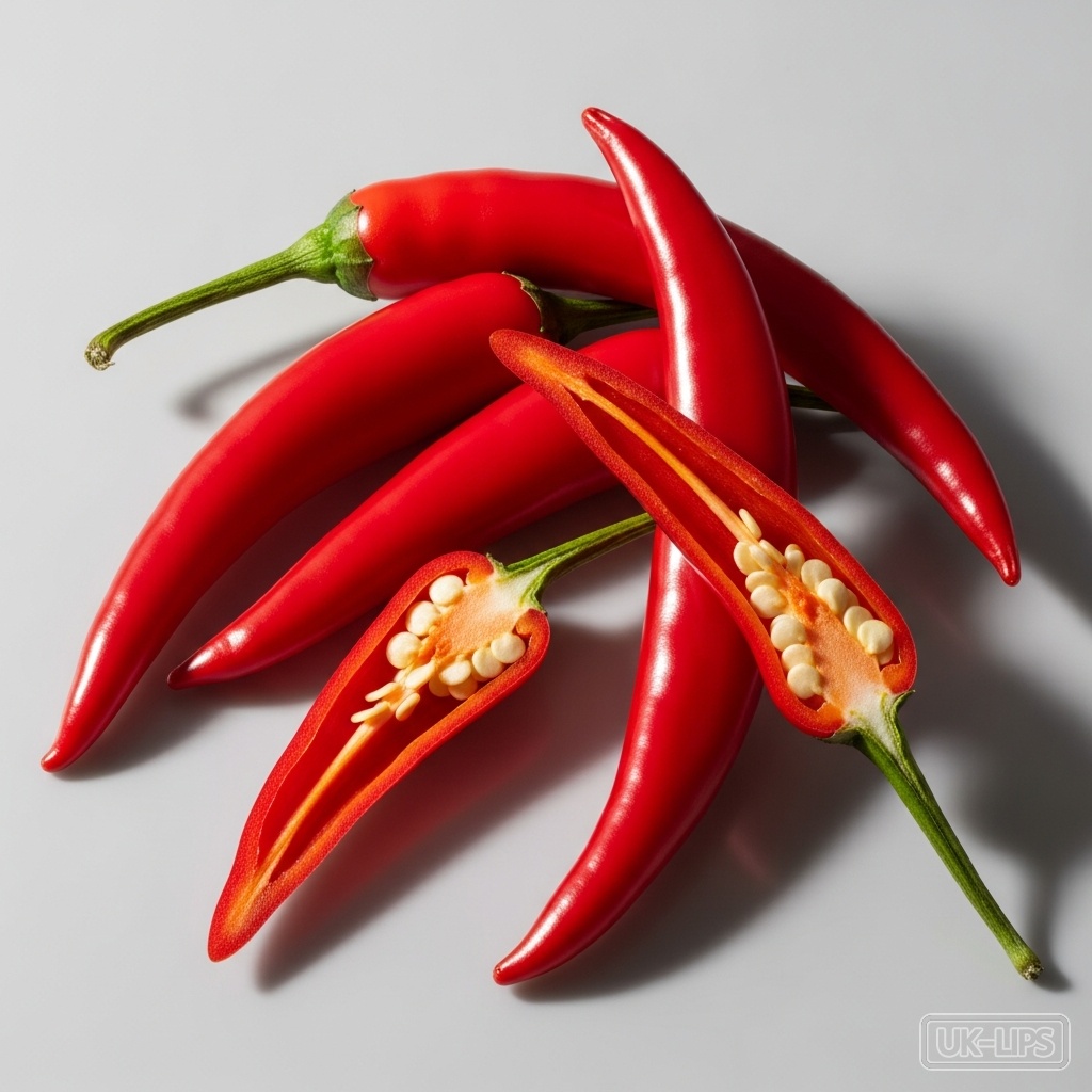 Red Chilli Pepper — Red chilli pepper comes from the dried fruits of Capsicum annuum or Capsicum frutescens… | UK Lips ingredient guide