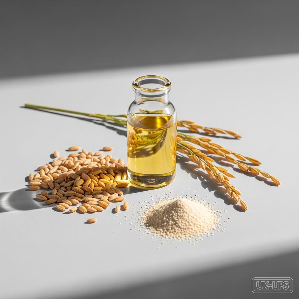 Rice Bran Oil — Rice bran oil is obtained from the bran (the outer brown layer) of rice grains, Oryza s… | UK Lips ingredient guide