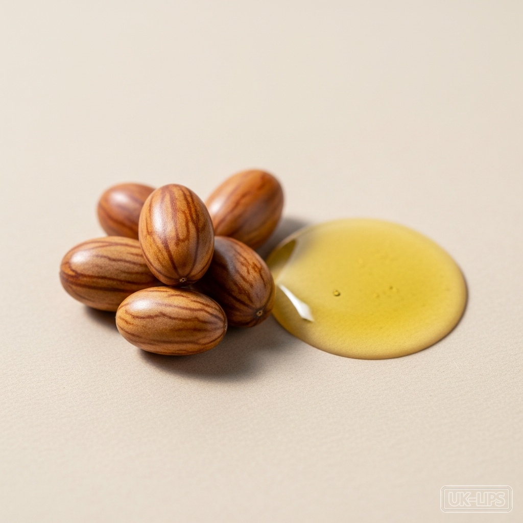 Simmondsia Chinensis (Jojoba) Seed Oil — Simmondsia Chinensis (Jojoba) Seed Oil is obtained by cold-pressing the seeds of the jo… | UK Lips ingredient guide