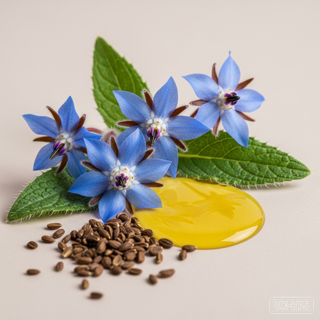 Starflower (Borage) Seed Oil — Starflower Seed Oil is cold-pressed from the seeds of the borage plant (Borago officina… | UK Lips ingredient guide