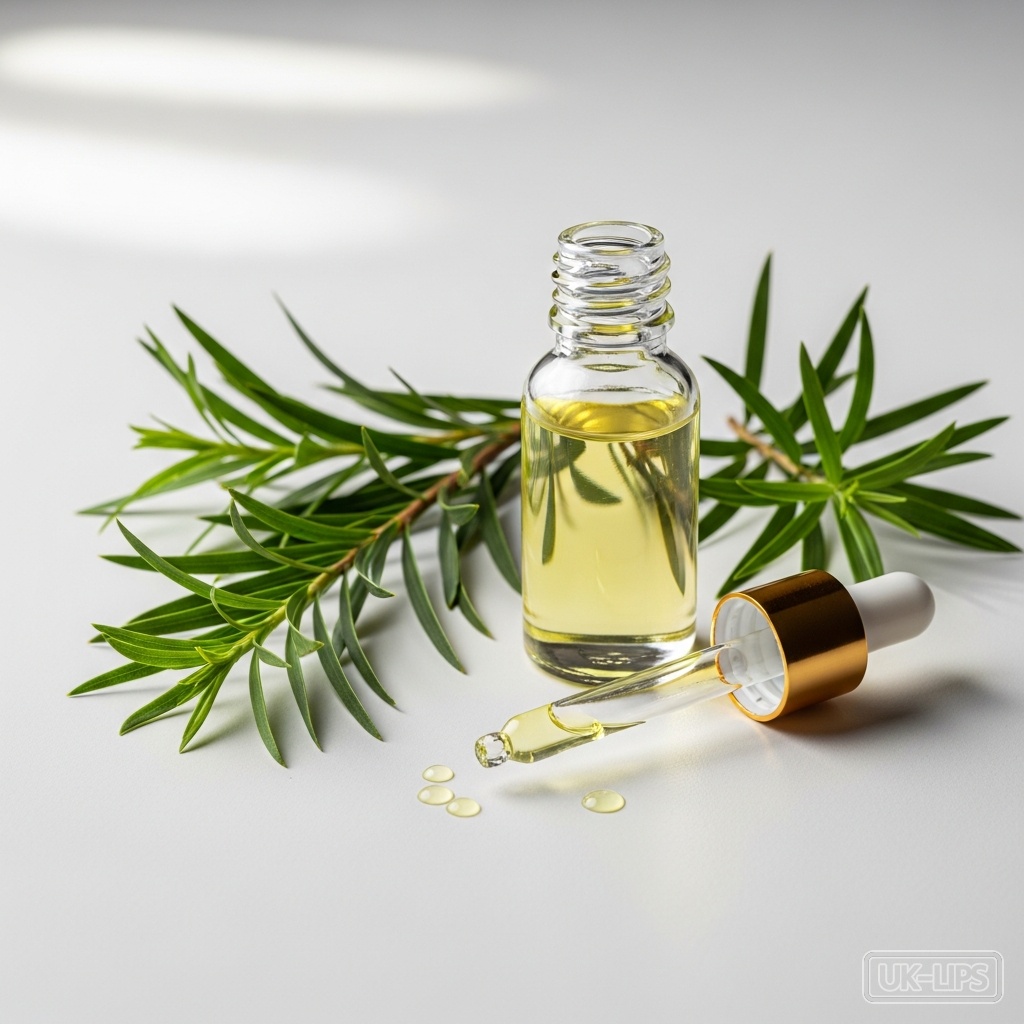 Tea Tree Essential Oil — Tea tree essential oil is steam-distilled from the leaves and terminal twigs of the Mel… | UK Lips ingredient guide