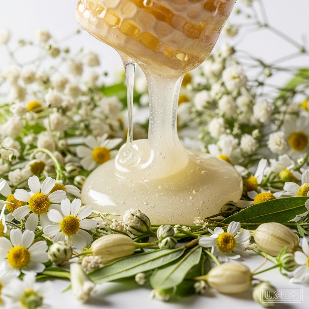 White Honey — White honey is produced by bees that collect nectar primarily from white clover flowers… | UK Lips ingredient guide