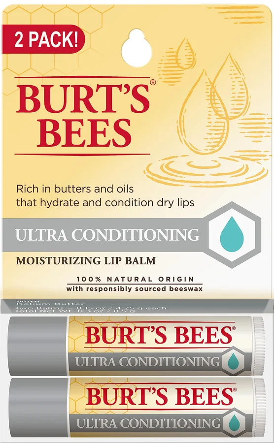 Burt's Bees Burt's Bees Ultra Conditioning Lip Balm Twin Pack For Unisex 2 x 0.15 oz Lip Balm - White