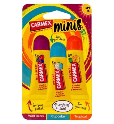 Carmex Carmex Mini Tube Trio Tingle Free Lip Balms Spf15