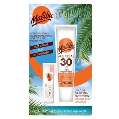 Malibu Malibu Face and Lip Balm Sun Cream 2 Pack - SPF30