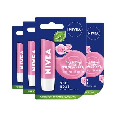 NIVEA NIVEA Soft Rose Lip Balm 4.8g: Moisturizing Lip Care with a Subtle Floral Touch - Rose