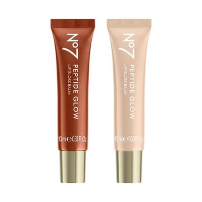 NO7 No7 Pro Artist Peptide Glow Lip Gloss Balm Coffee Crème & Iced Vanilla Bundle