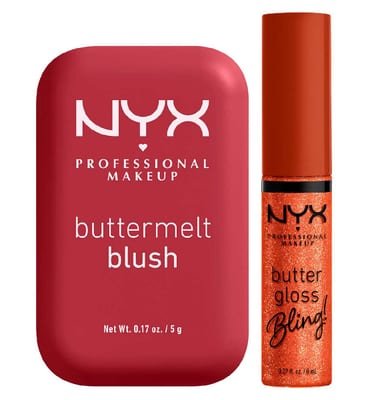 NYX Professional Makeup NYX Professional Makeup Nyx Buttermelt Blush Back And Butta 10 5G & Buttergloss Bling Lip Gloss Shimmer Down 8Ml Duo