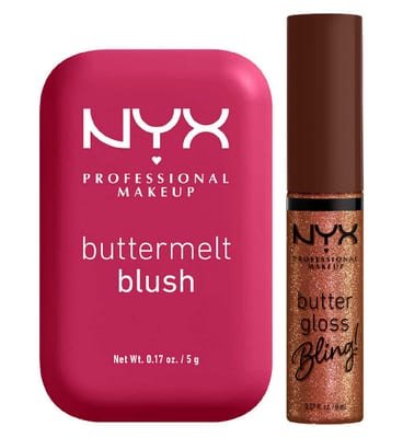 NYX Professional Makeup NYX Professional Makeup Nyx Buttermelt Blush Butta Than Before 11 5G & Buttergloss Bling Lip Gloss Hu$Stla 8Ml Duo