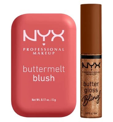 NYX Professional Makeup NYX Professional Makeup Nyx Buttermelt Blush Feeling Butta 02 5G & Buttergloss Bling Pay Me In Gold Lip Gloss 8Ml Duo