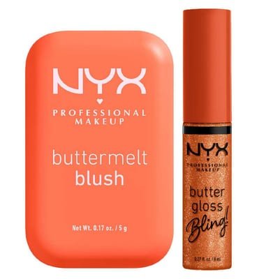 NYX Professional Makeup NYX Professional Makeup Nyx Buttermelt Blush Sooner The Butta 03 5G & Buttergloss Bling Pricey Lip Gloss 8Ml Duo