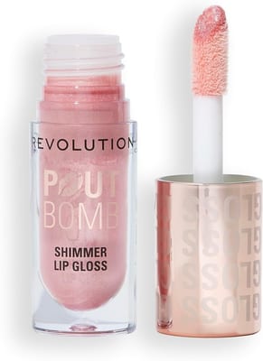 Revolution Beauty London Revolution Beauty London Revolution, Pout Bomb Shimmer Gloss, High-Shine Lip Gloss & Shimmer for Glossy Lips with Hyaluronic Acid & Sweet Vanilla Scent, Shine Pink, 4.5ml - Shine Pink