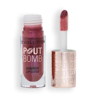 Revolution Skincare London Revolution Skincare London Revolution, Pout Bomb Shimmer Gloss, High-Shine Lip Gloss & Shimmer for Glossy Lips with Hyaluronic Acid & Sweet Vanilla Scent, Berry Lustre, 4.5ml | Buildable Sheer Color, High-Shine with Hyaluronic Acid & Sweet Vanilla Scent, Vegan & Cruelty-Free, 0.15 oz - Berry Lustre