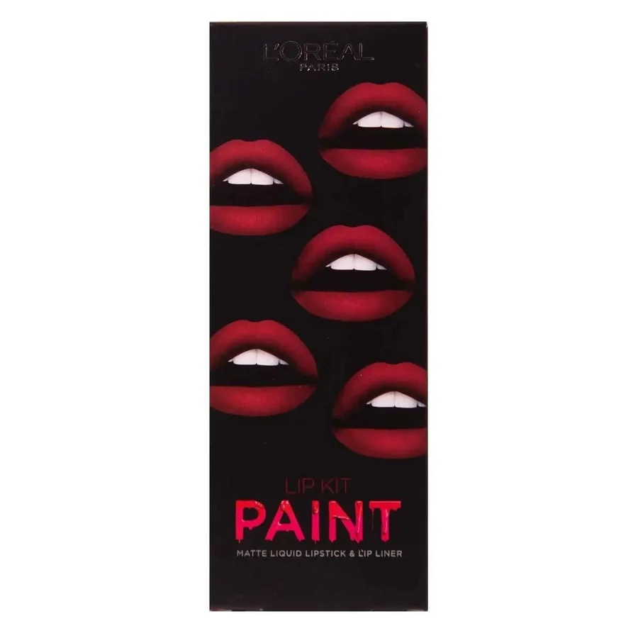 L'Oreal L'Oreal Lip Kit Paint Matte Liquid Lipstick & Lip Liner – 205 Apocalypse Red