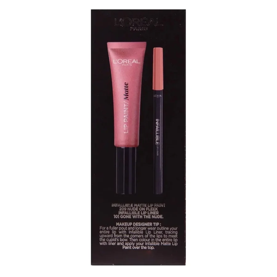 L'Oreal L'Oreal Lip Kit Paint Matte Liquid Lipstick & Lip Liner – 209 Nude on Fleek