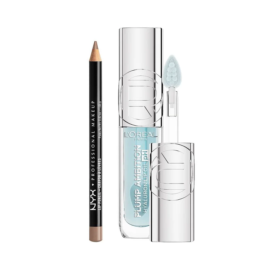Loreal L'Oreal Nyx Slim Lip Liner Pencil Cocoa & Paris Plump Ambition Oil Ph Cristal Ice Duo