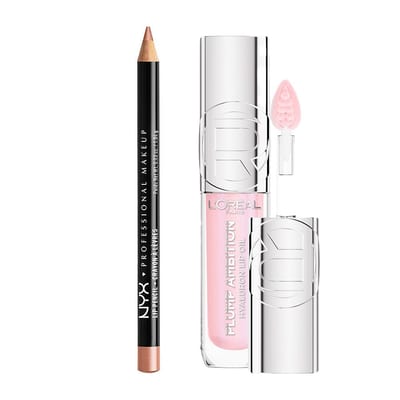 Loreal L'Oreal Nyx Slim Lip Liner Pencil Nude Beige & Paris Plump Ambition Oil Ph Cristal Ice Duo