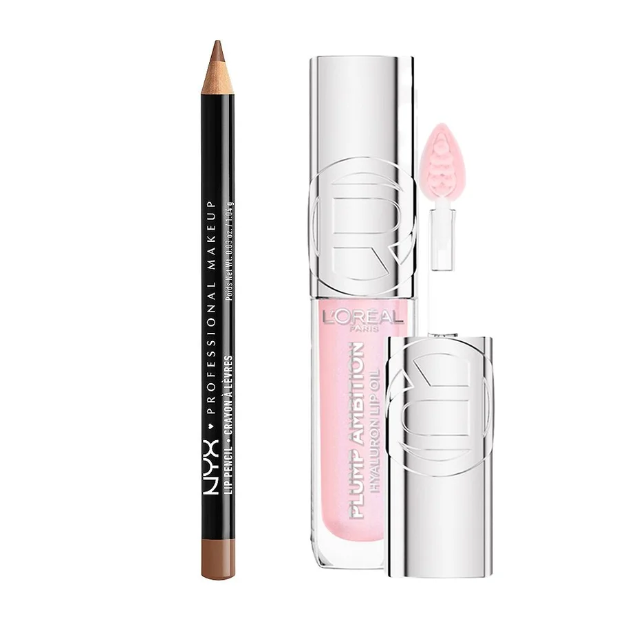 Loreal L'Oreal Nyx Slim Lip Liner Pencil Nude Truffle & Paris Plump Ambition Oil Ph Cristal Ice Duo