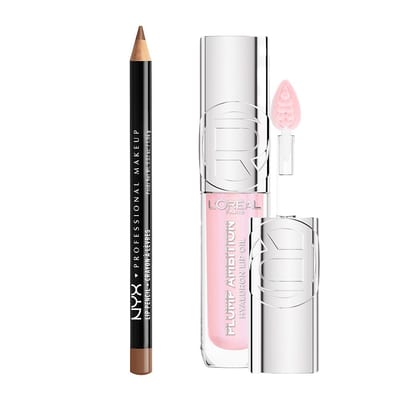 Loreal L'Oreal Nyx Slim Lip Liner Pencil Nude Truffle & Paris Plump Ambition Oil Ph Cristal Ice Duo