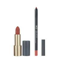 NO7 No7 Pro Artist Matt Muse Lipstick – & Precision Lip Liner Nude Glam Bundle