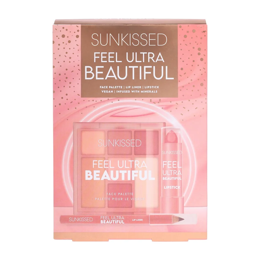 Sunkissed Sunkissed Feel Ultra Beautiful Gift Set Face Palette + Lip Liner + Lipstick