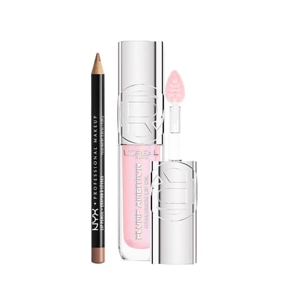 NYX Professional Makeup NYX Professional Makeup L'oreal Paris Plump Ambition Lip Oil Cristal Clear 101 & Nyx Slim Liner Natural Duo