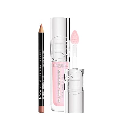 NYX Professional Makeup NYX Professional Makeup L'oreal Paris Plump Ambition Lip Oil Cristal Clear 101 & Nyx Slim Liner Peekaboo Neutral Duo