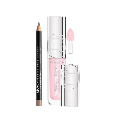NYX Professional Makeup NYX Professional Makeup L'oreal Paris Plump Ambition Lip Oil Cristal Clear 101 & Nyx Slim Liner Cocoa Duo