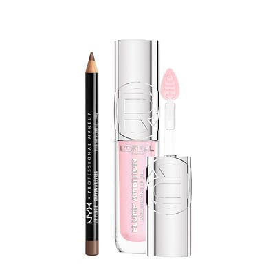 NYX Professional Makeup NYX Professional Makeup L'oreal Paris Plump Ambition Lip Oil Cristal Clear 101 & Nyx Slim Liner Espresso Duo