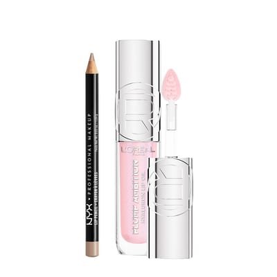 NYX Professional Makeup NYX Professional Makeup L'oreal Paris Plump Ambition Lip Oil Cristal Clear 101 & Nyx Slim Liner Nude Beige Duo