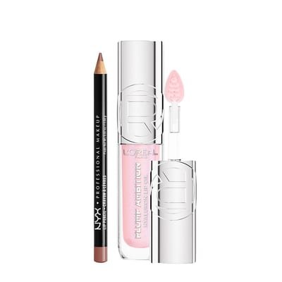 NYX Professional Makeup NYX Professional Makeup L'oreal Paris Plump Ambition Lip Oil Cristal Clear 101 & Nyx Slim Liner Mauve Duo